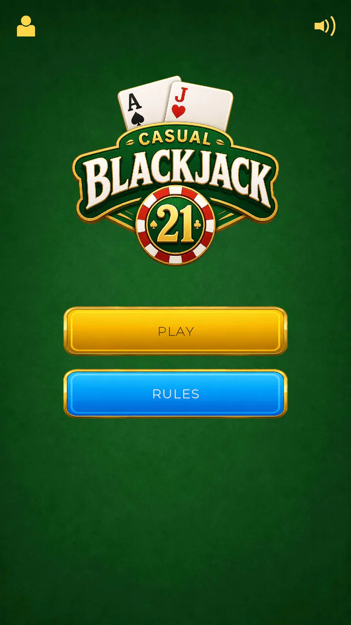Casual Blackjack 21 main menu